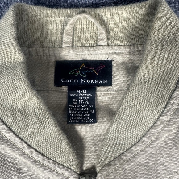 Vintage Greg Norman Full Zip Golf Vest Mens Medium Beige Tan - Picture 2 of 6